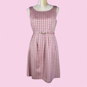 Michael kors belted sheath dress pink/beige 6